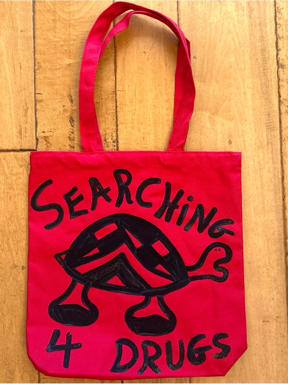 Billabong Red Canvas Tote with Black Graphic